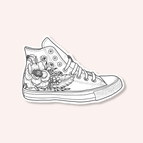 Floral High-Top Sticker