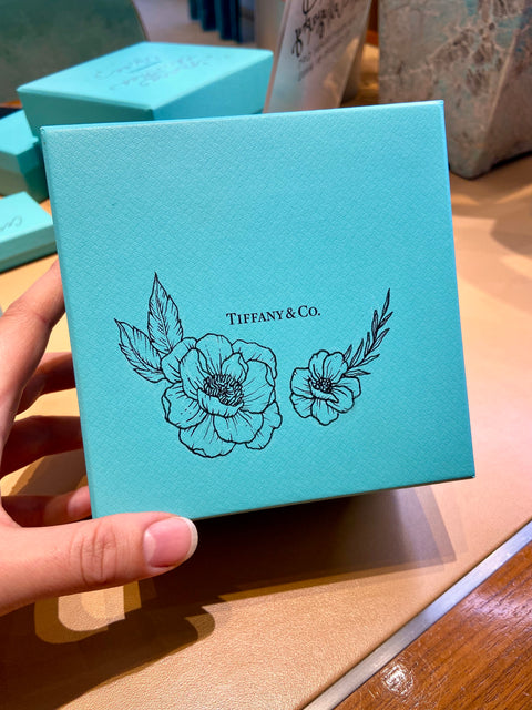 Tiffany & Co. box with hand drawn florals