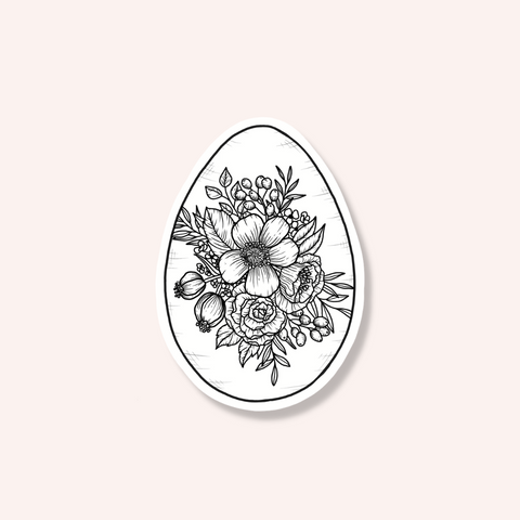 Floral Egg Sticker