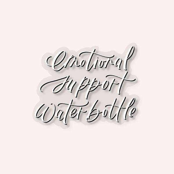 Emotional Support Water Bottle: Beige Tumbler Sticker for Sale by  MadeByAyla