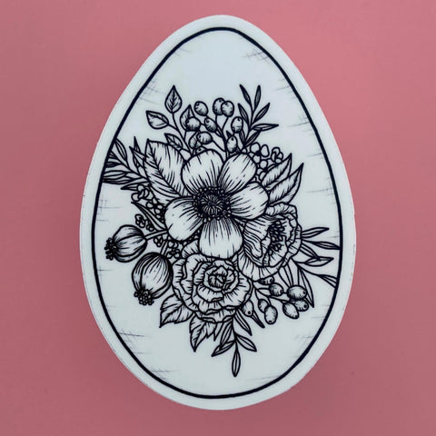 Floral Egg Sticker